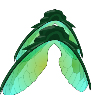 Double Green Fly Wings